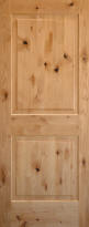 Knotty Alder Arch 2-Panel V-Grooved Interior Door